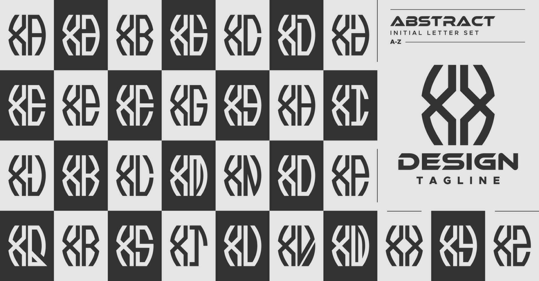 moderne ligne abstrait forme X xx lettre logo conception ensemble vecteur
