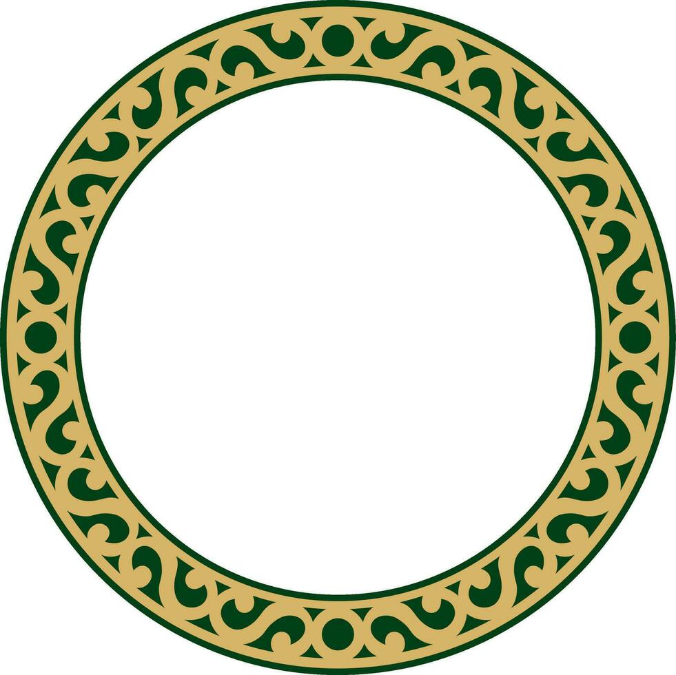 vecteur yakut rond vert Cadre. ornemental cercle de le nord les peuples de le toundra.