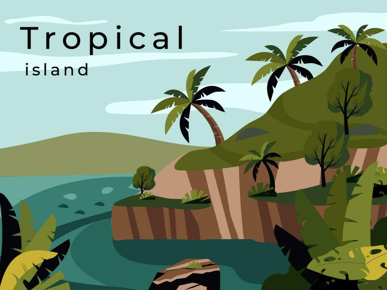 tropical île Contexte vecteur