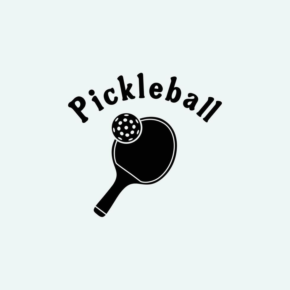 pickleball Icônes et une pickleball club vecteur silhouette illustration