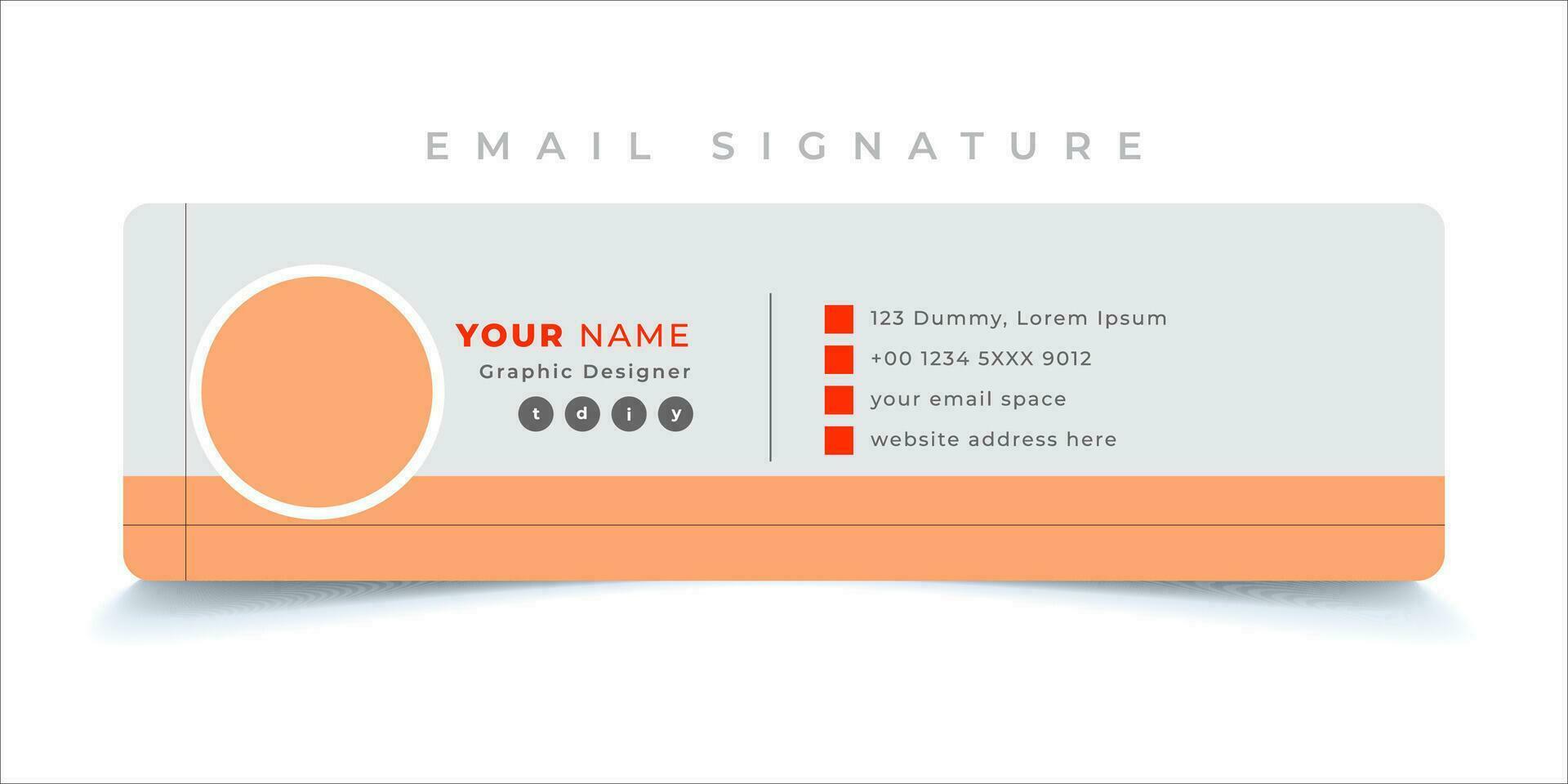 numérique, moderne email Signature pour tout entreprise, unique vecteur conception modèle