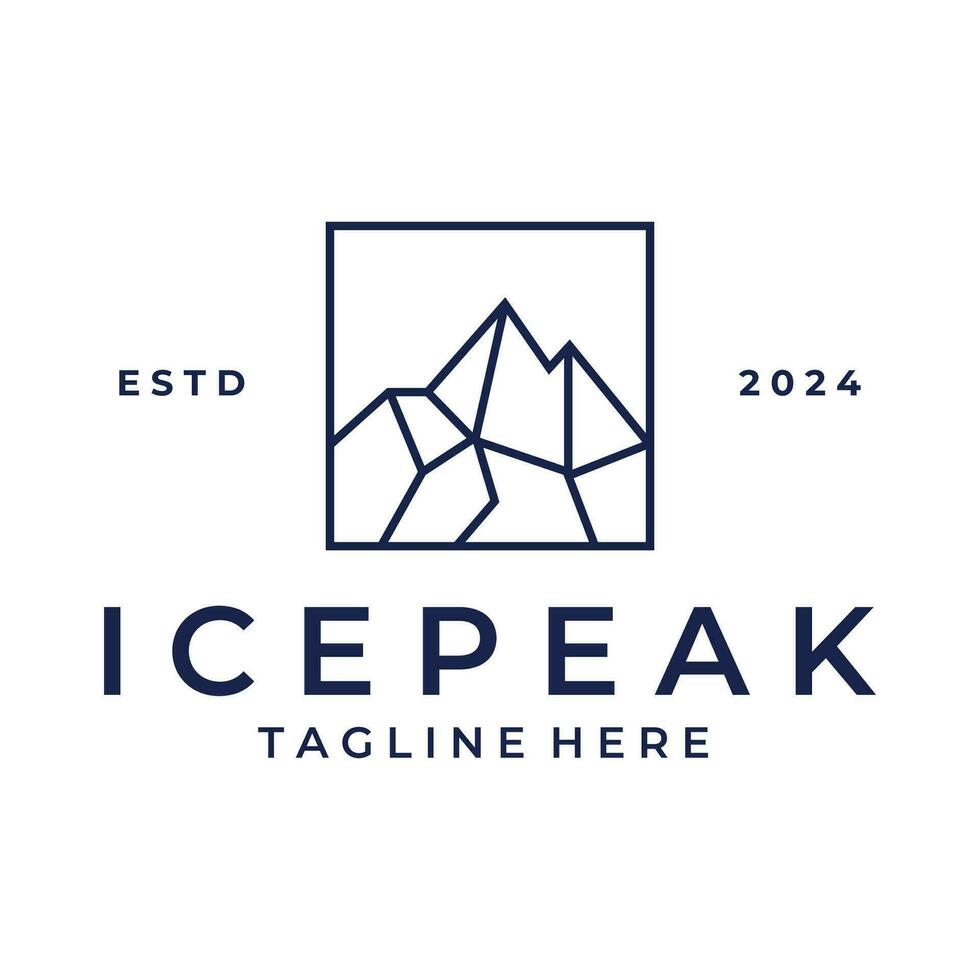 la glace de pointe logo ligne art conception modèle, la glace Montagne icône conception vecteur