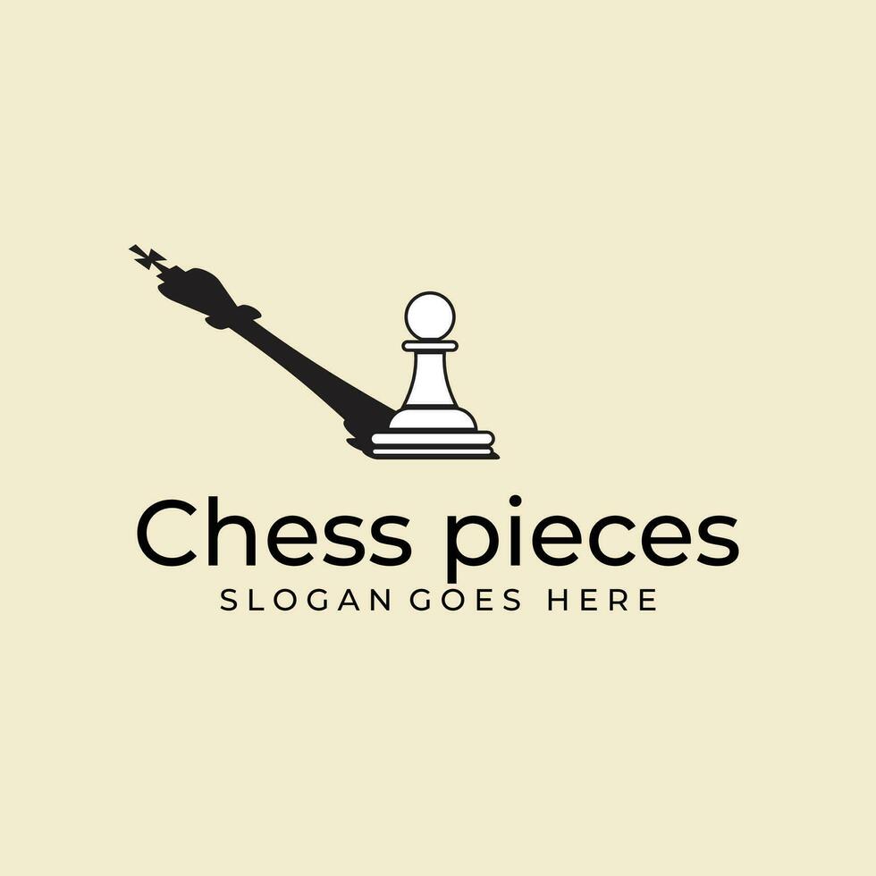 échecs pièces ancien vecteur logo illustration conception.a pion devient une reine