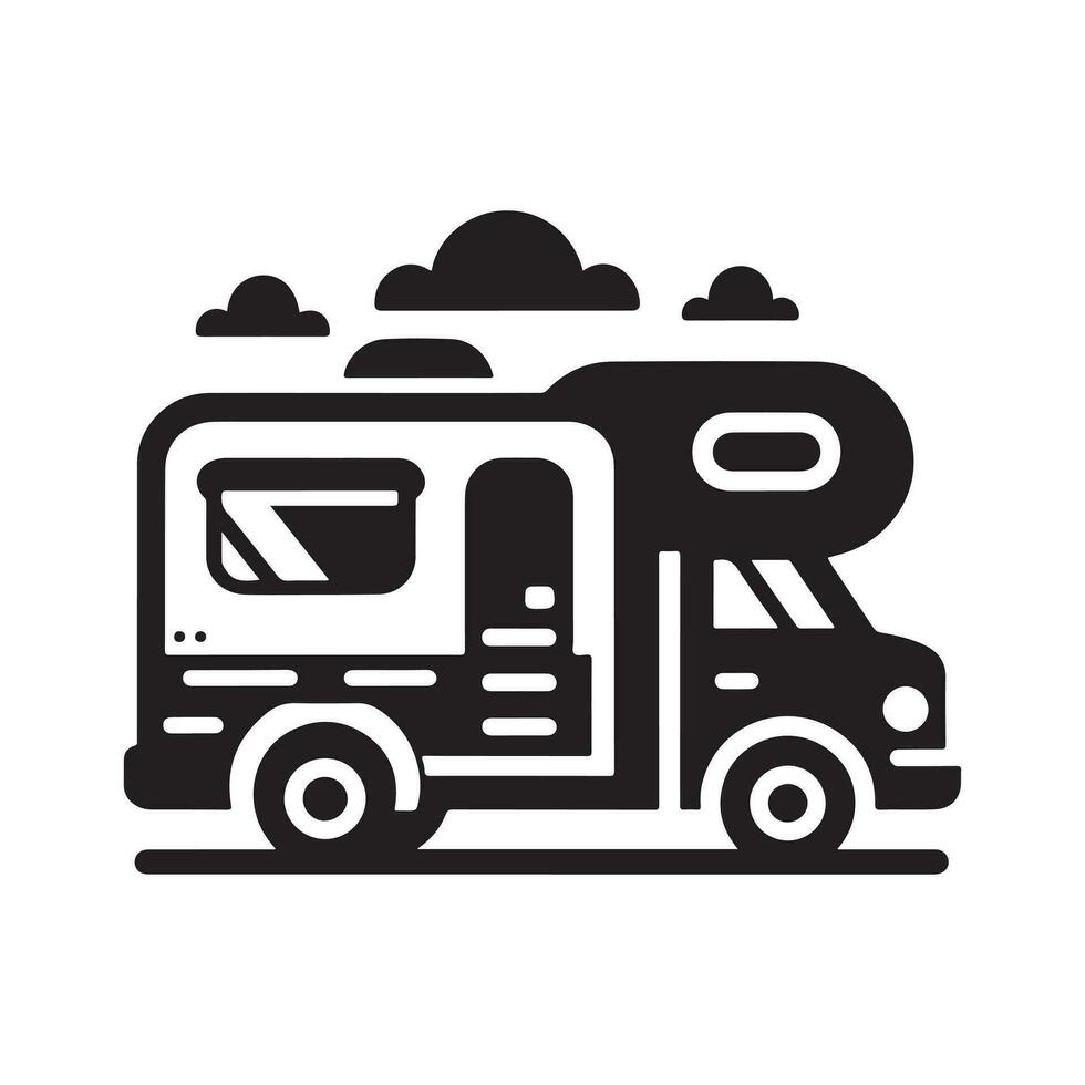 géométrique monochrome illustration logo de caravane vecteur