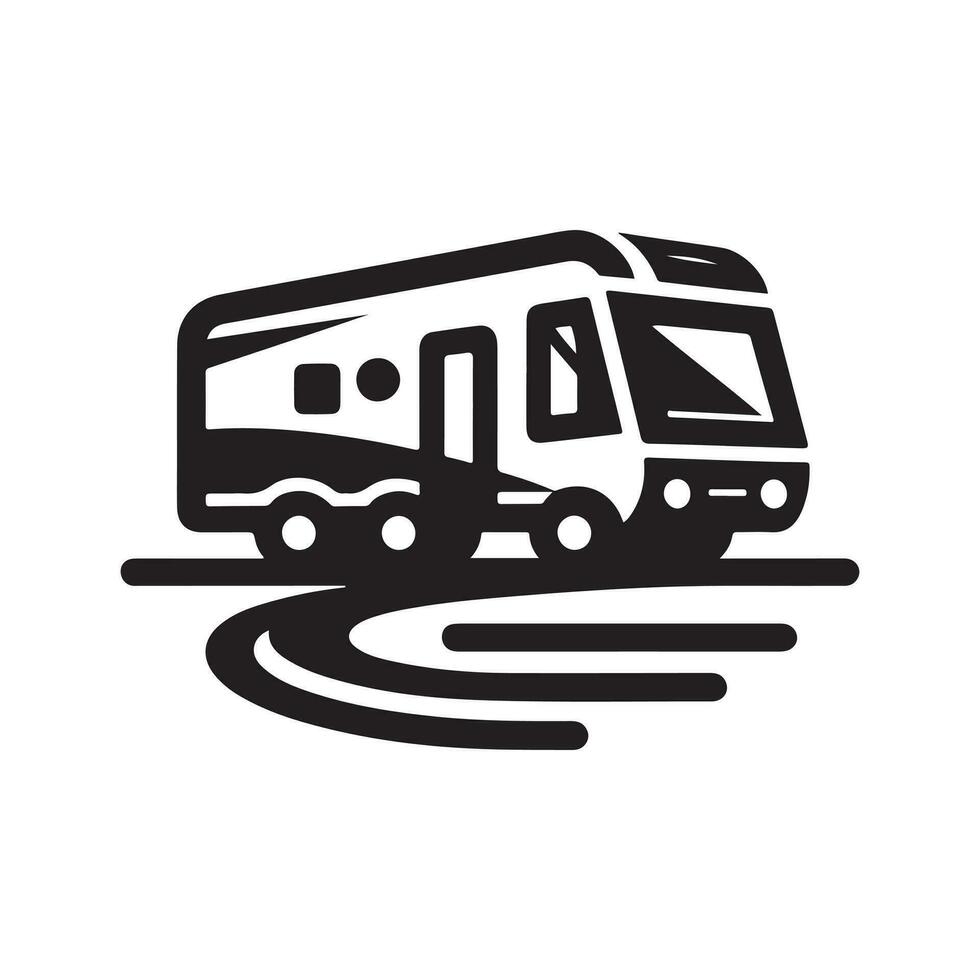 géométrique monochrome illustration logo de caravane vecteur