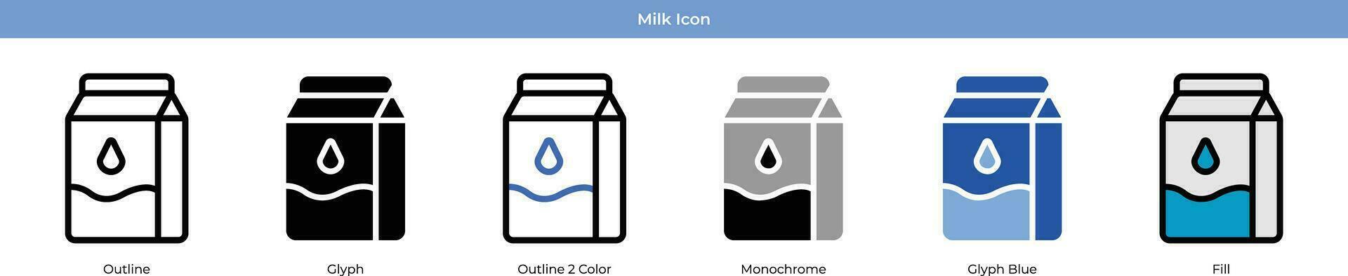 icône de vecteur de lait