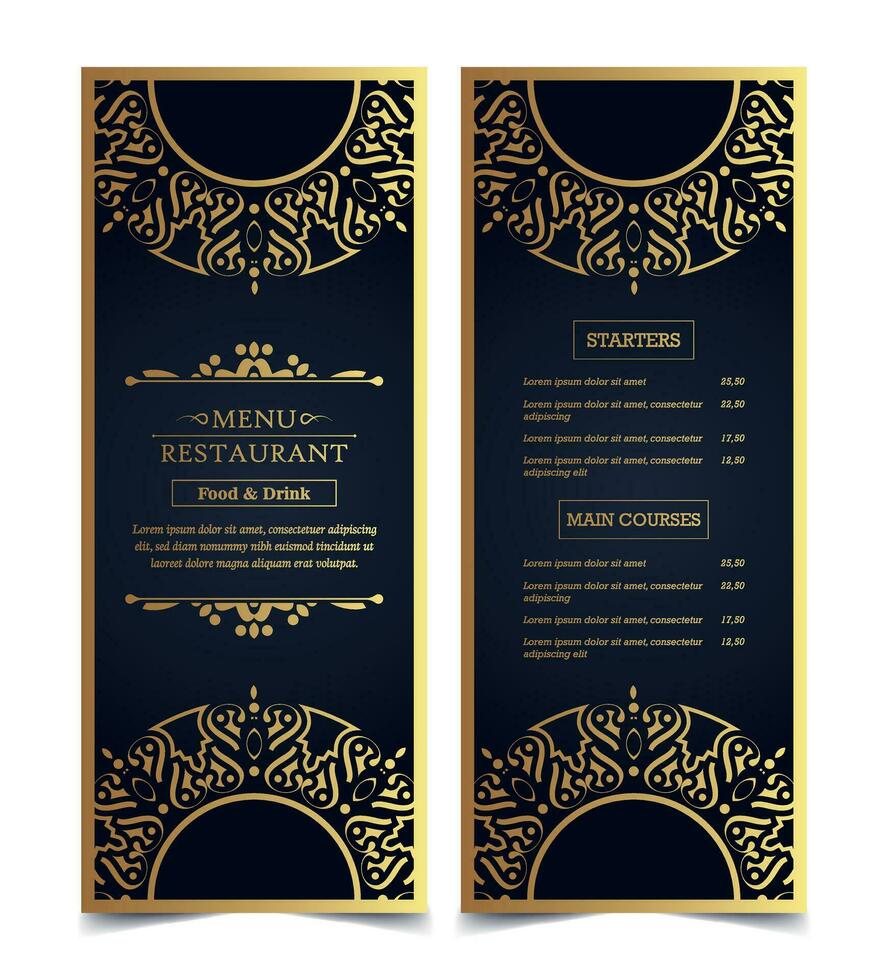 luxe menu disposition avec ornemental éléments vecteur