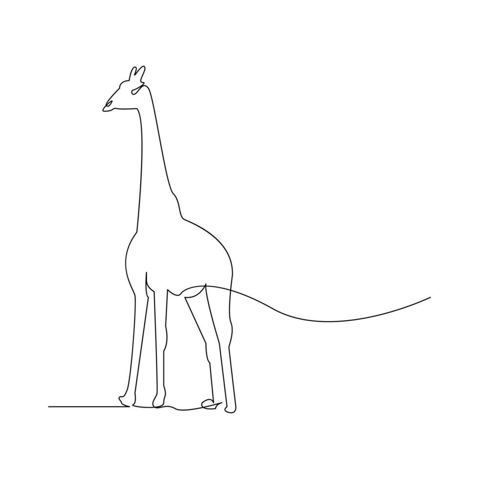 girafe un ligne continu contour vecteur art dessin et Facile minimaliste conception