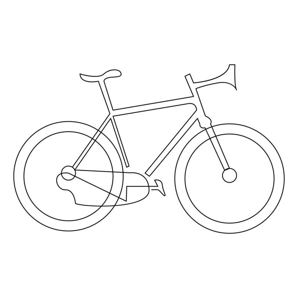 vélo Célibataire ligne continu contour vecteur art dessin et Facile un ligne minimaliste conception