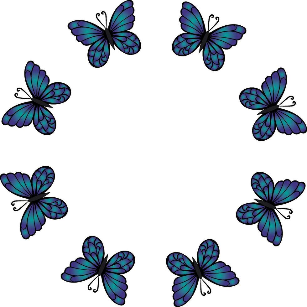 illustration avec coloré, vibrant papillons Contexte vecteur