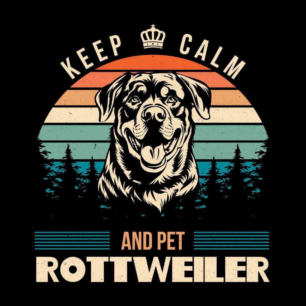 rottweiler chien typographie impression citation rétro ancien T-shirt conception citations vecteur