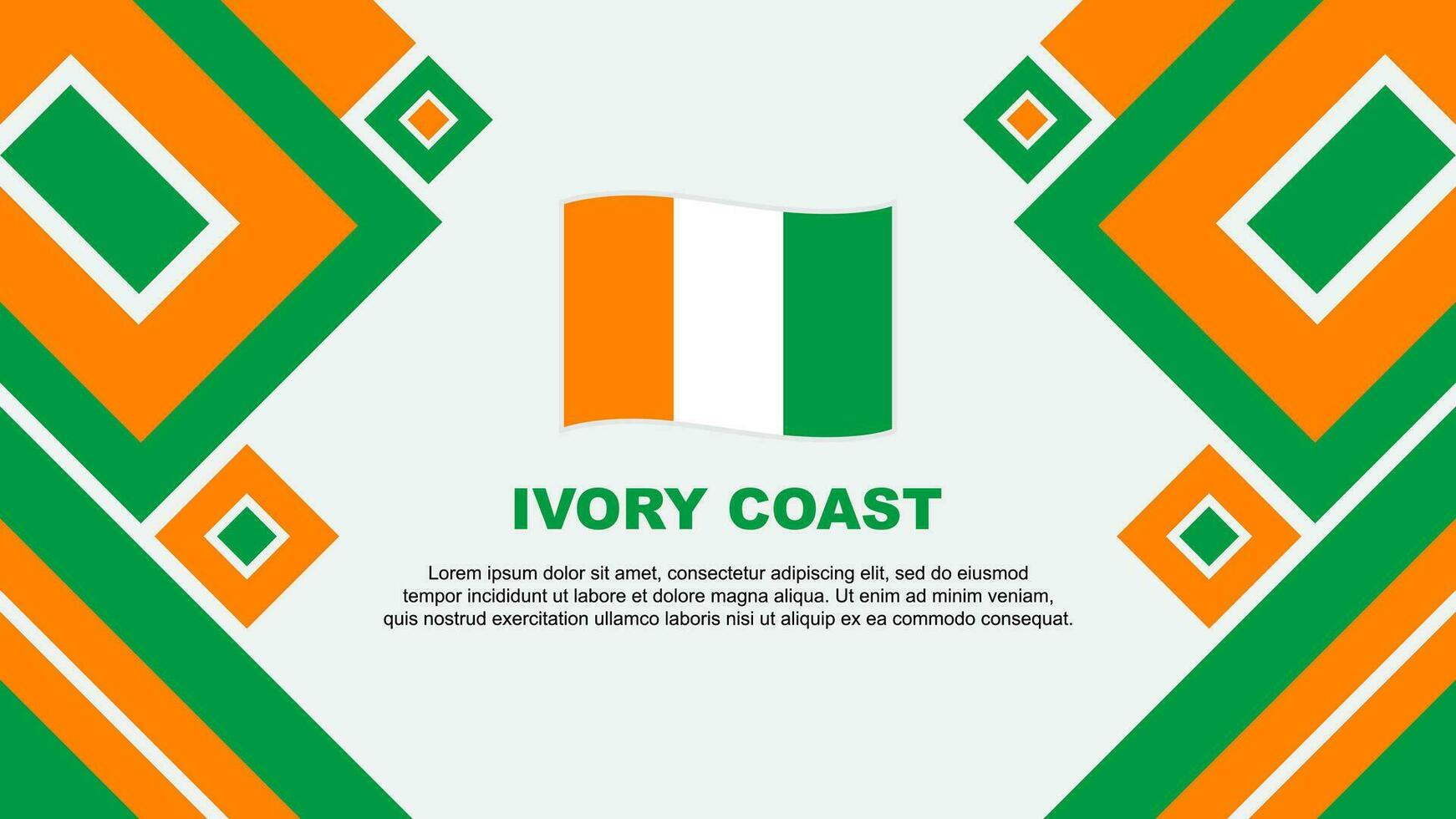 Ivoire côte drapeau abstrait Contexte conception modèle. Ivoire côte indépendance journée bannière fond d'écran vecteur illustration. Ivoire côte dessin animé