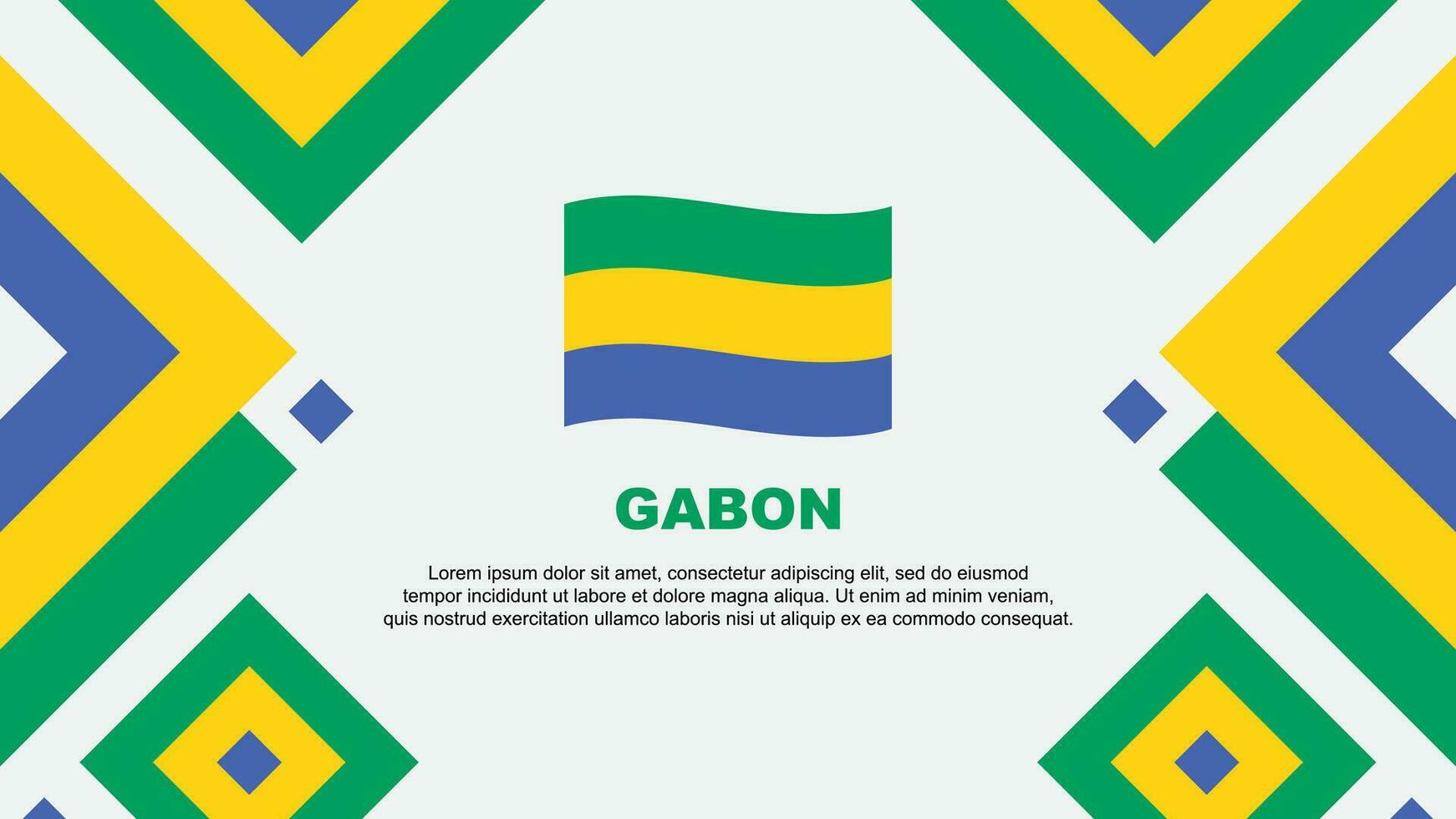 Gabon drapeau abstrait Contexte conception modèle. Gabon indépendance journée bannière fond d'écran vecteur illustration. Gabon modèle