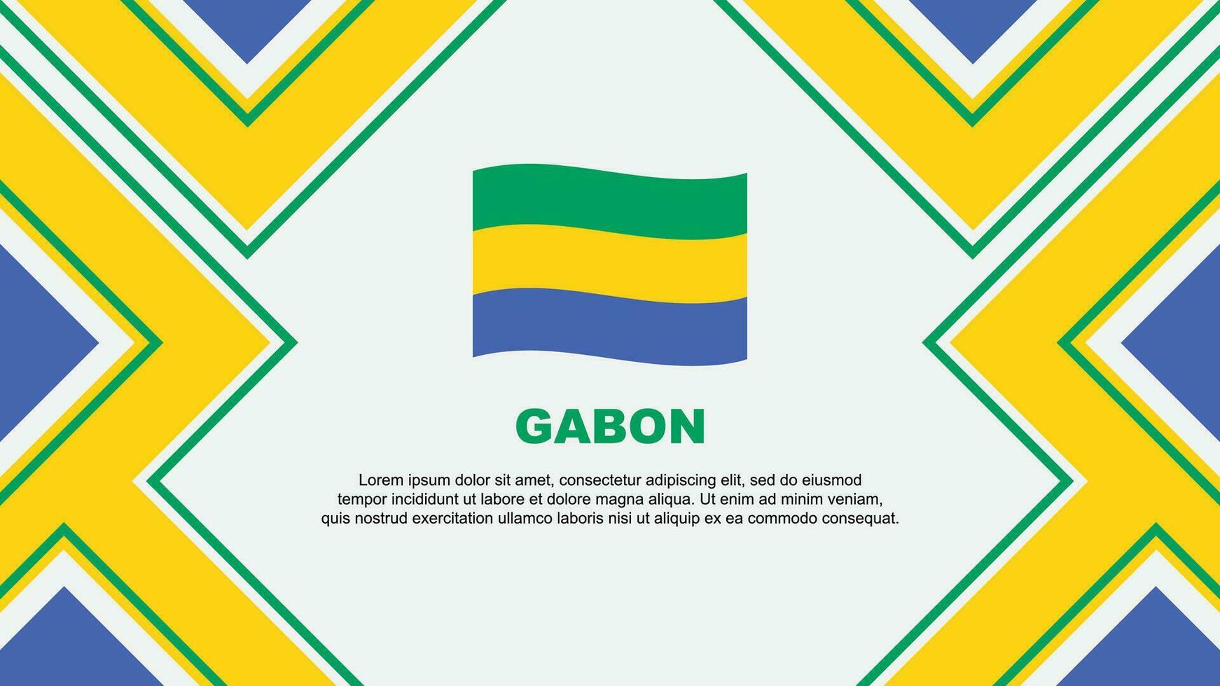 Gabon drapeau abstrait Contexte conception modèle. Gabon indépendance journée bannière fond d'écran vecteur illustration. Gabon vecteur