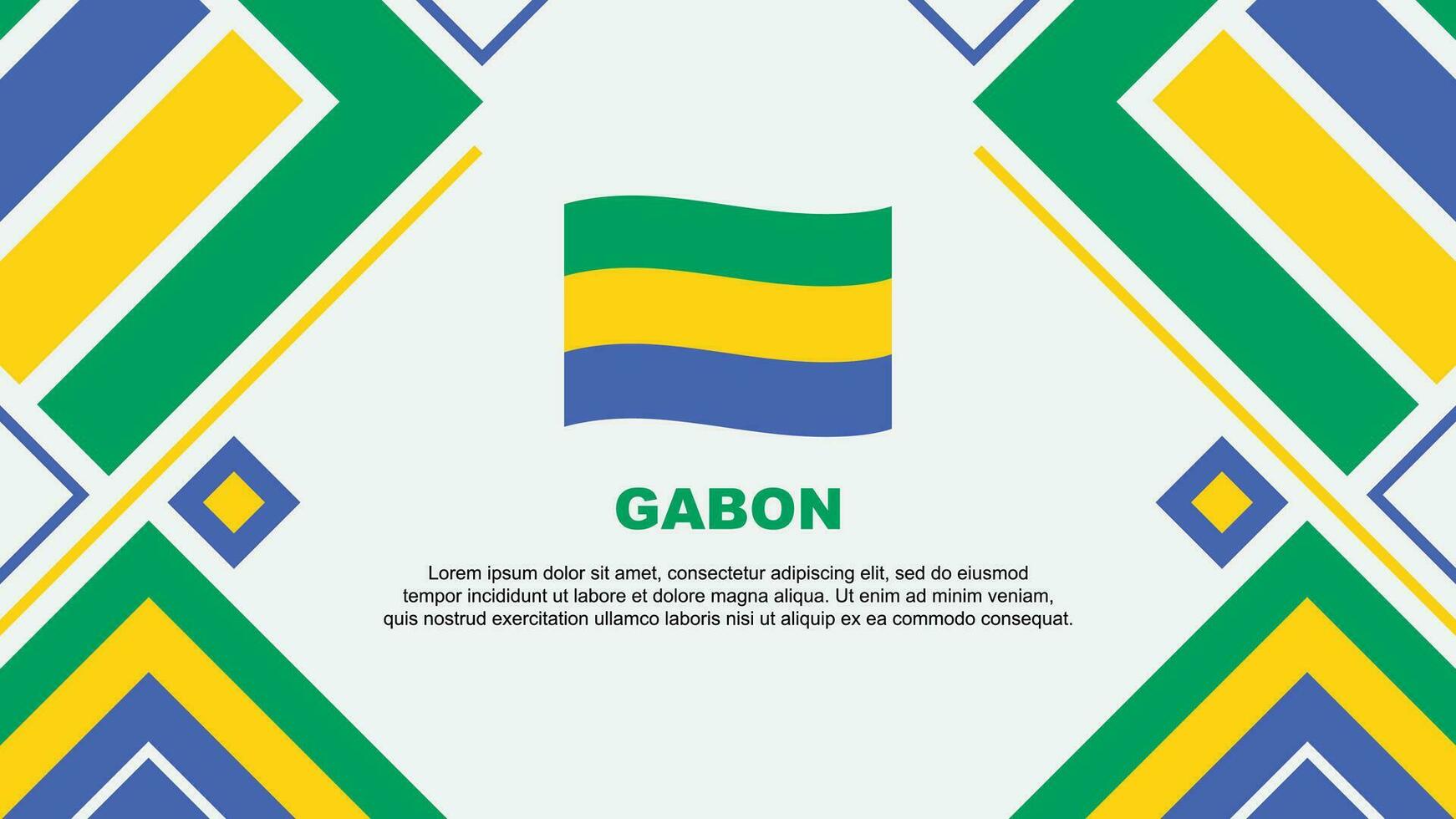 Gabon drapeau abstrait Contexte conception modèle. Gabon indépendance journée bannière fond d'écran vecteur illustration. Gabon drapeau