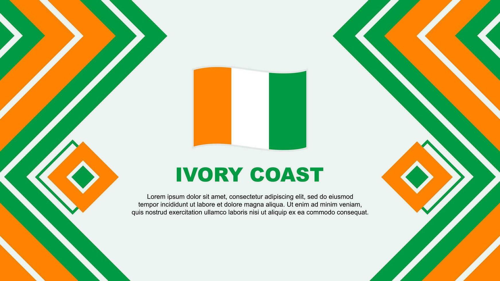 Ivoire côte drapeau abstrait Contexte conception modèle. Ivoire côte indépendance journée bannière fond d'écran vecteur illustration. Ivoire côte conception