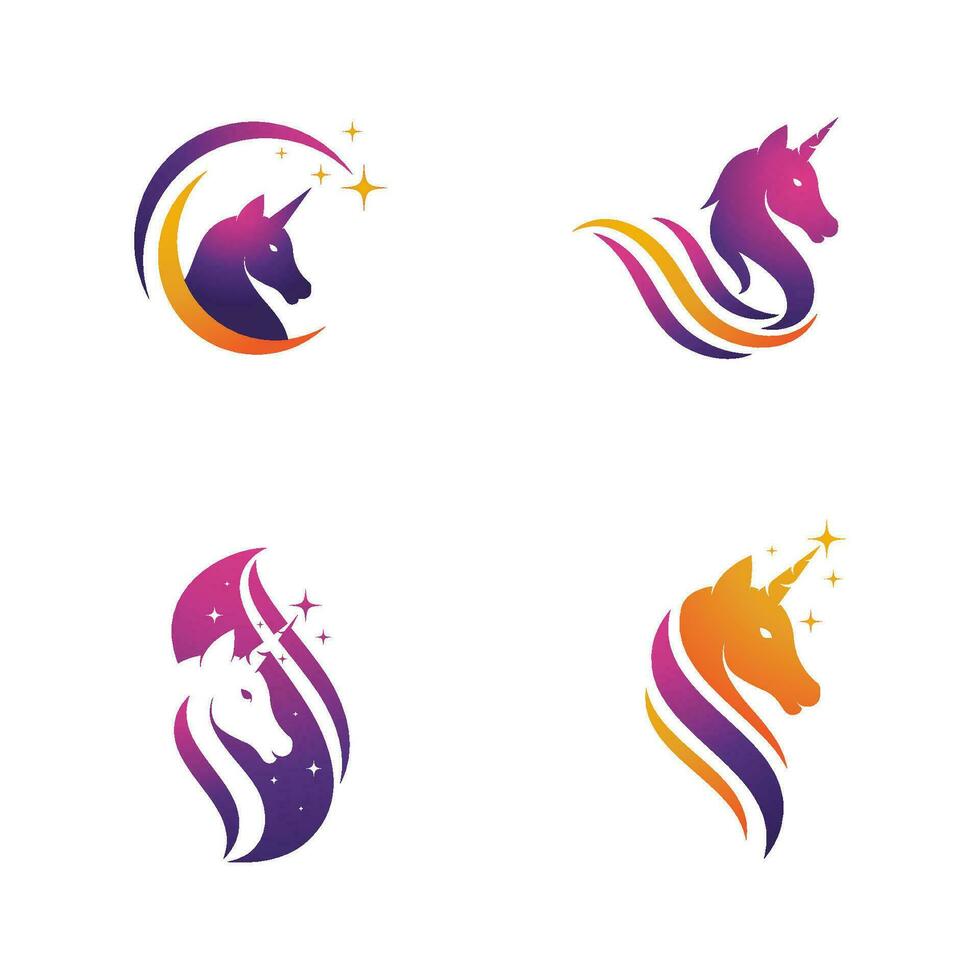 licorne logo icône illustration vectorielle vecteur