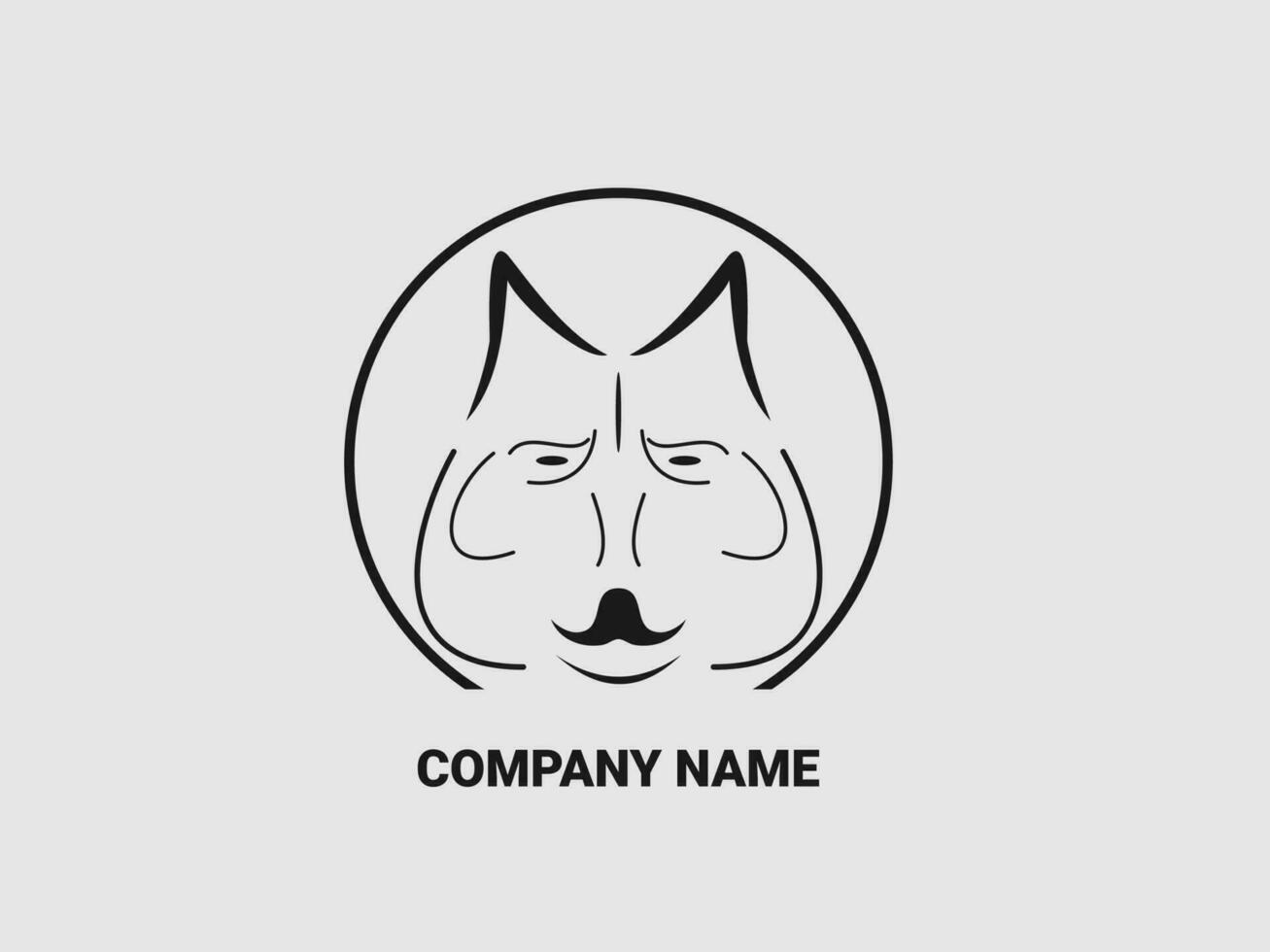 plat conception chien logo vecteur illustration