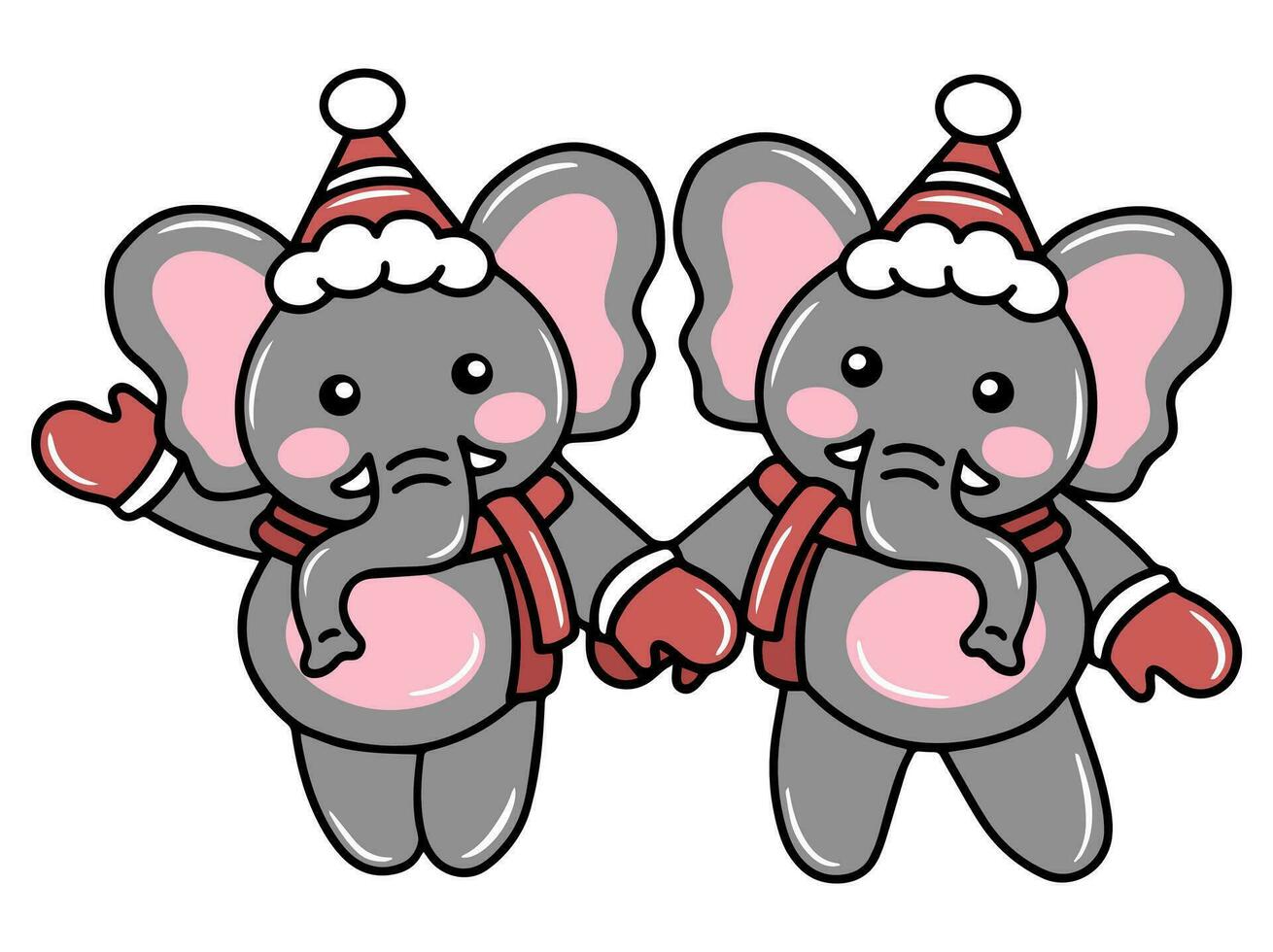 l'éléphant illustration pour Noël journée vecteur