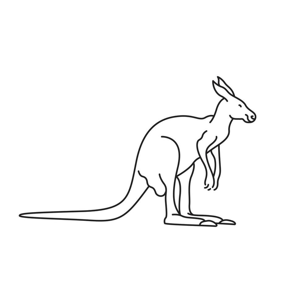 ligne art animaux vecteur conception kangourou