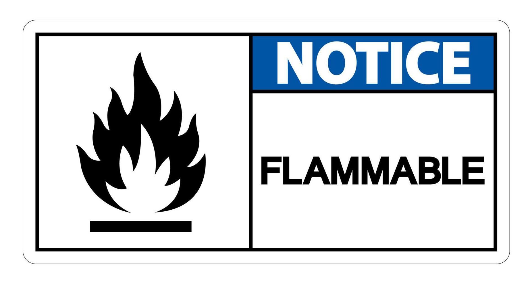 signe de symbole inflammable inflammable sur fond blanc vecteur