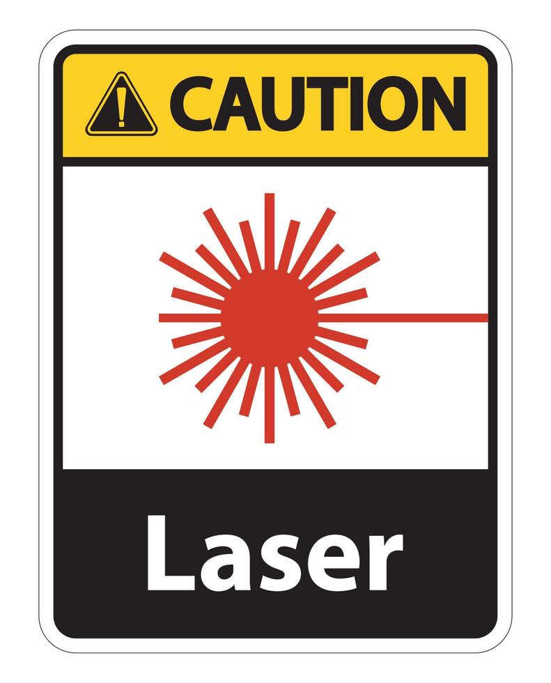 Attention laser symbole signe symbole signe isoler sur fond transparent, illustration vectorielle vecteur