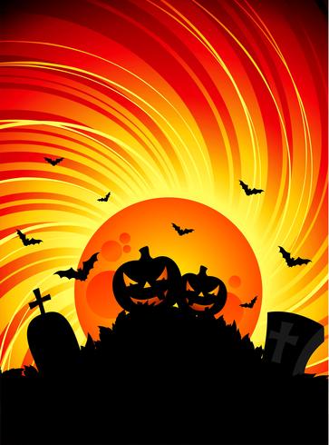illustration vectorielle sur un thème d&#39;halloween avec des citrouilles vecteur