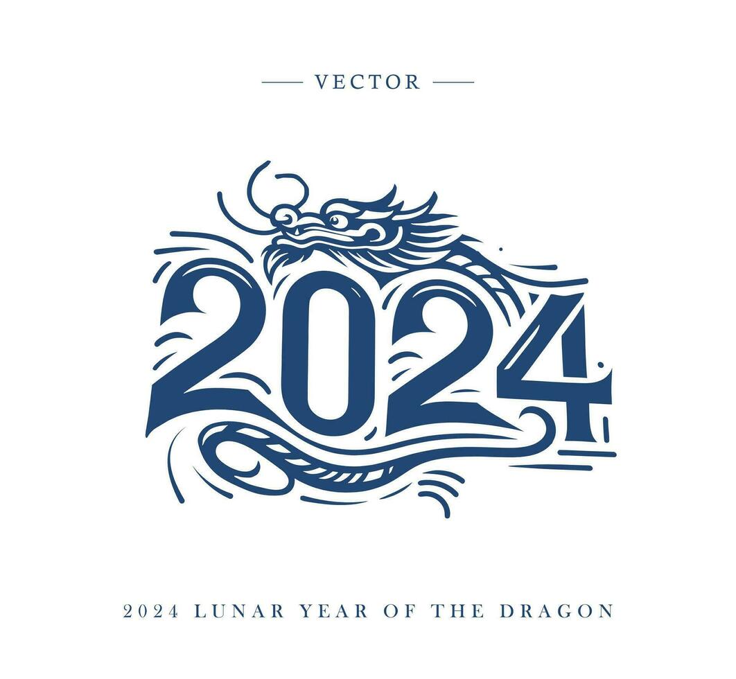 chinois Nouveau année de le dragon 2024 vecteur