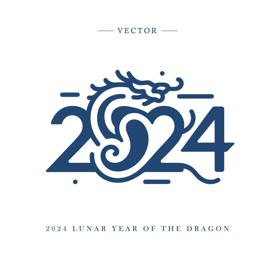 chinois Nouveau année de le dragon 2024 vecteur