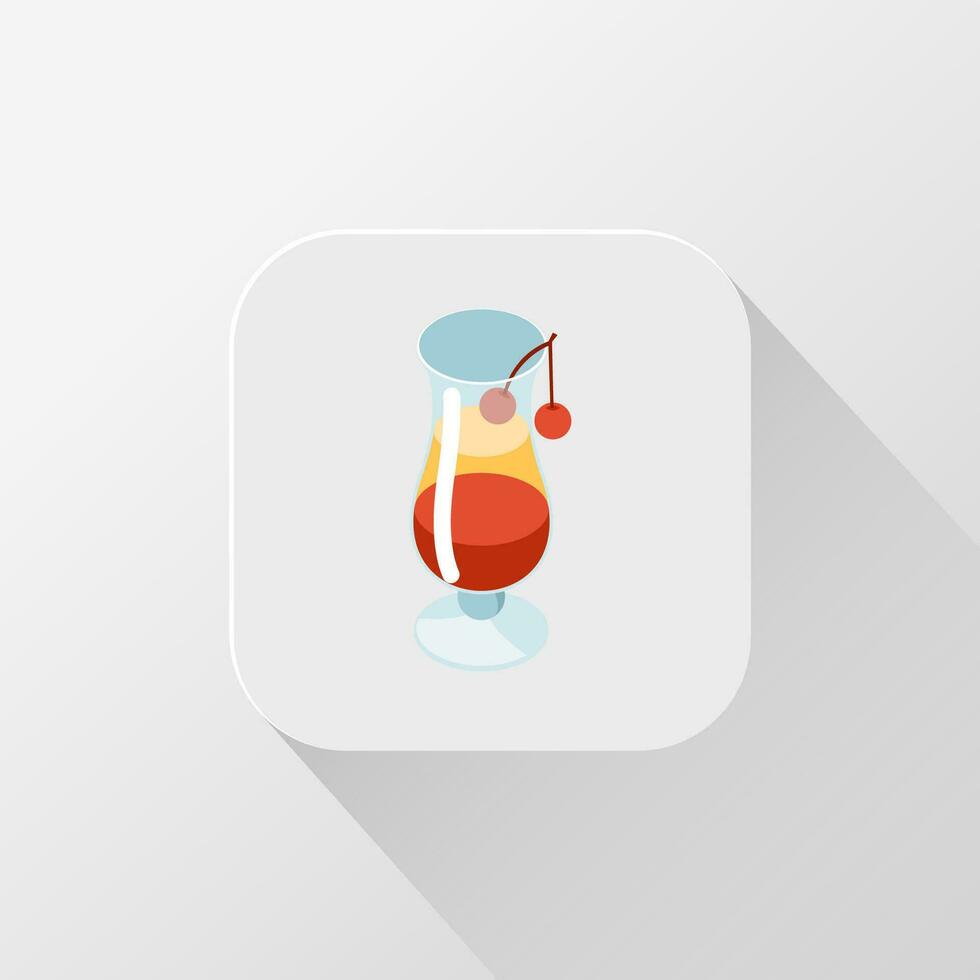 Cerise cocktail avec paille logo icône conception élément vecteur