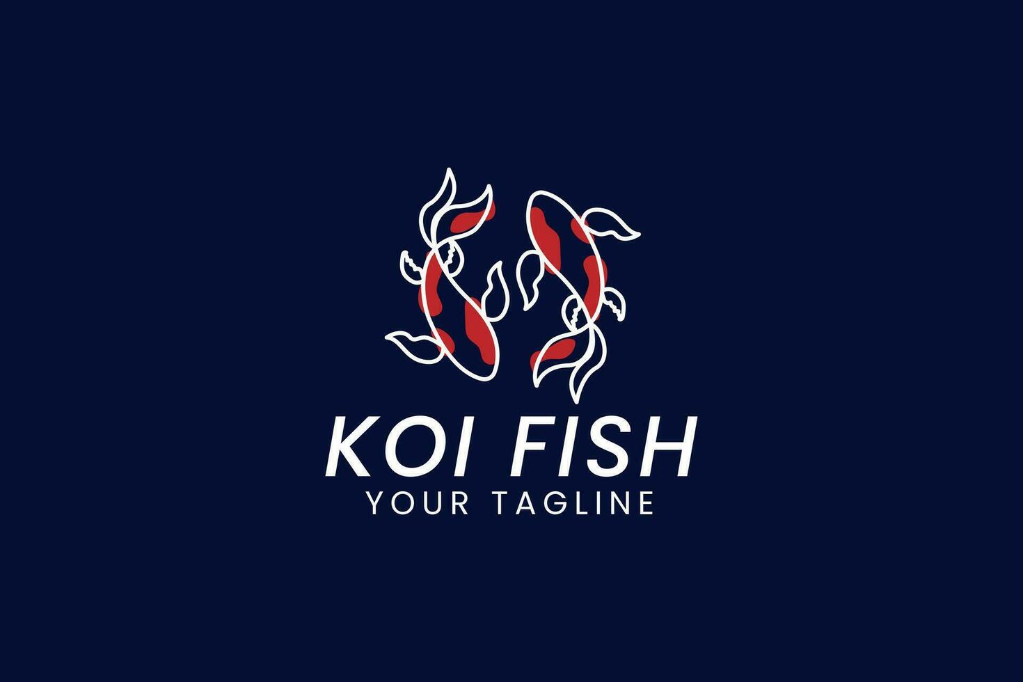 koi poisson logo vecteur icône illustration