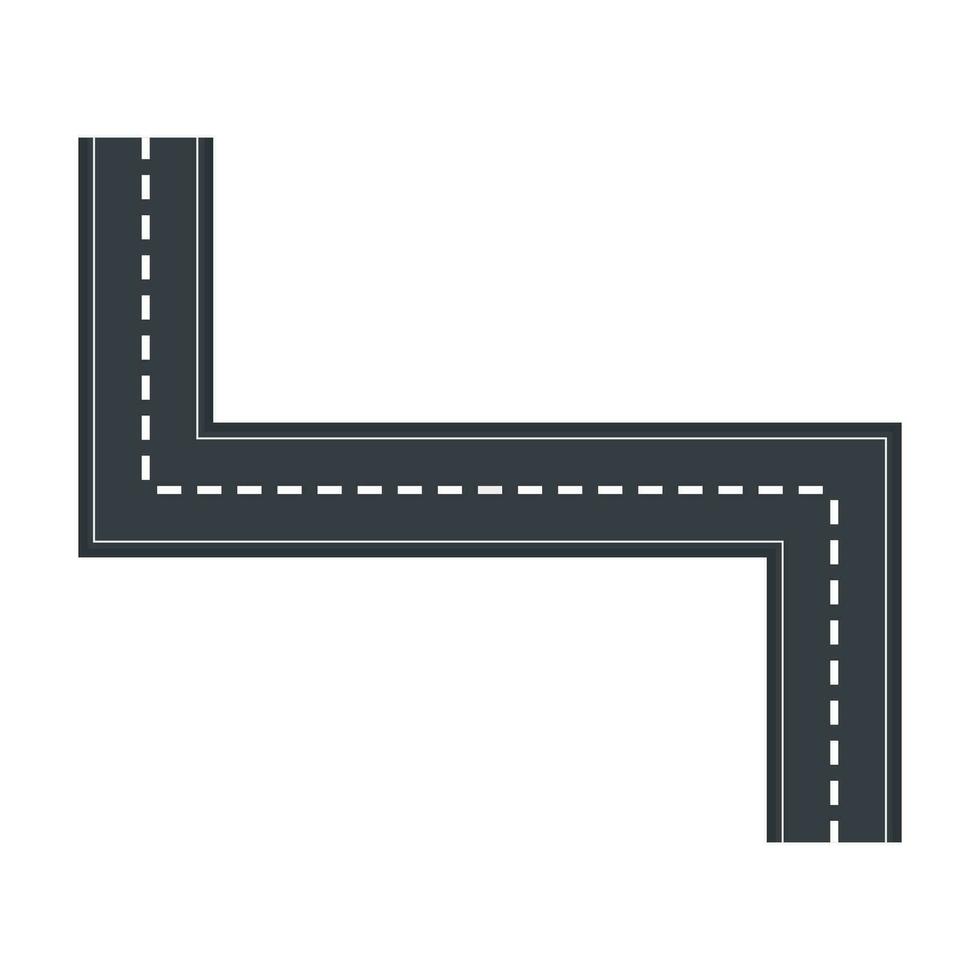 plat illustration de route sur isolement Contexte vecteur