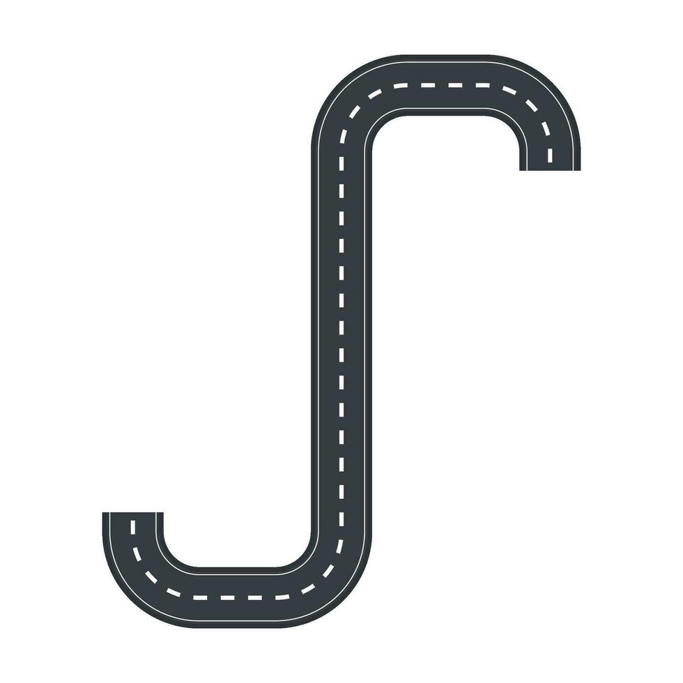 plat illustration de route sur isolement Contexte vecteur