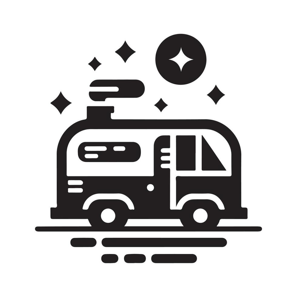 géométrique monochrome illustration logo de caravane vecteur