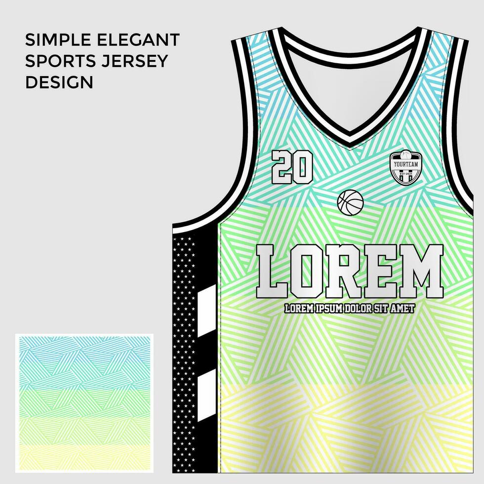 vert sublimation basketball Jersey conception vecteur