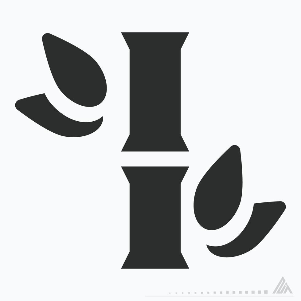 vecteur d'icône de bambou - style glyphe