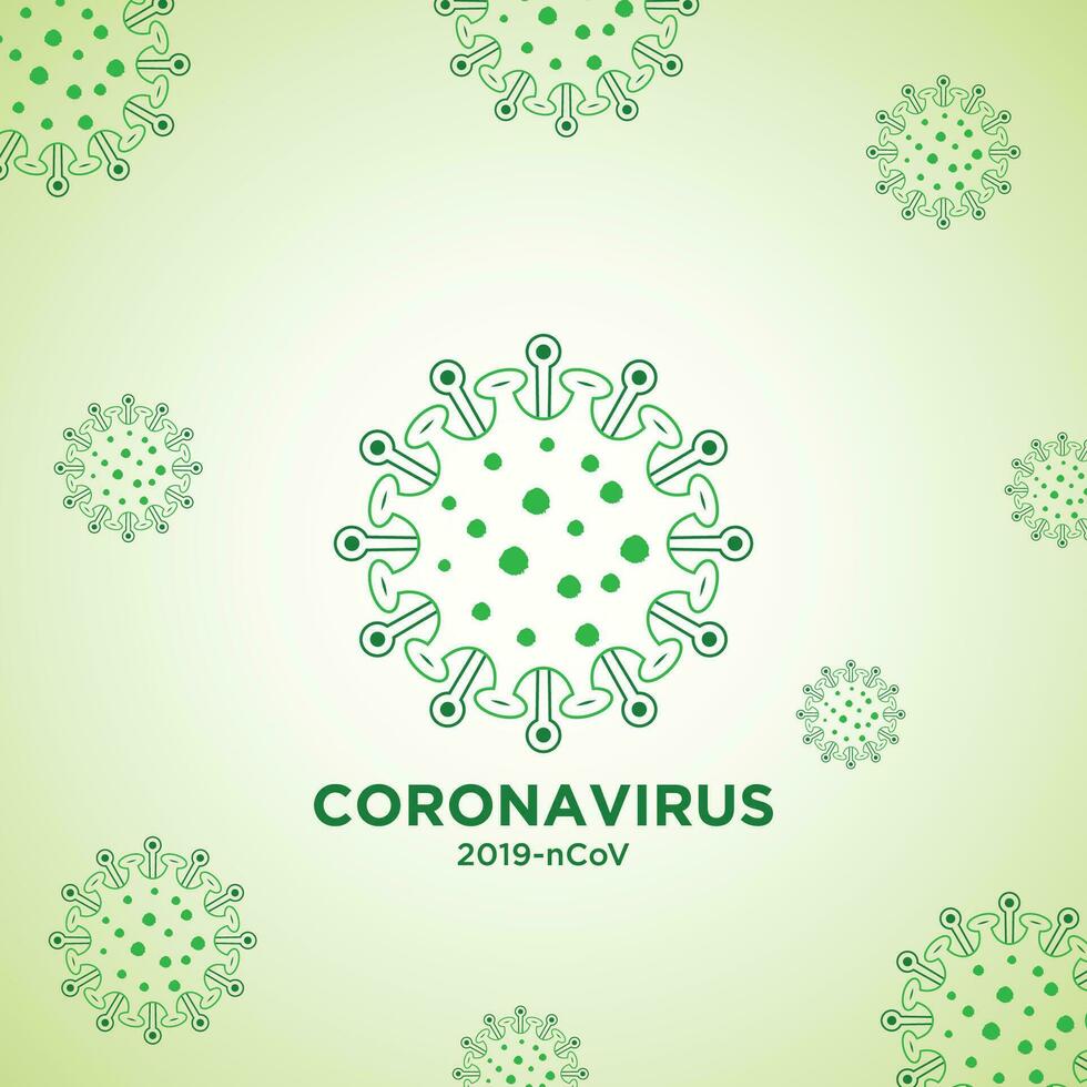 virus couronne vecteurs. couronne virus dans coronavirus à Wuhan infection.vert Contexte. vecteur illustration.