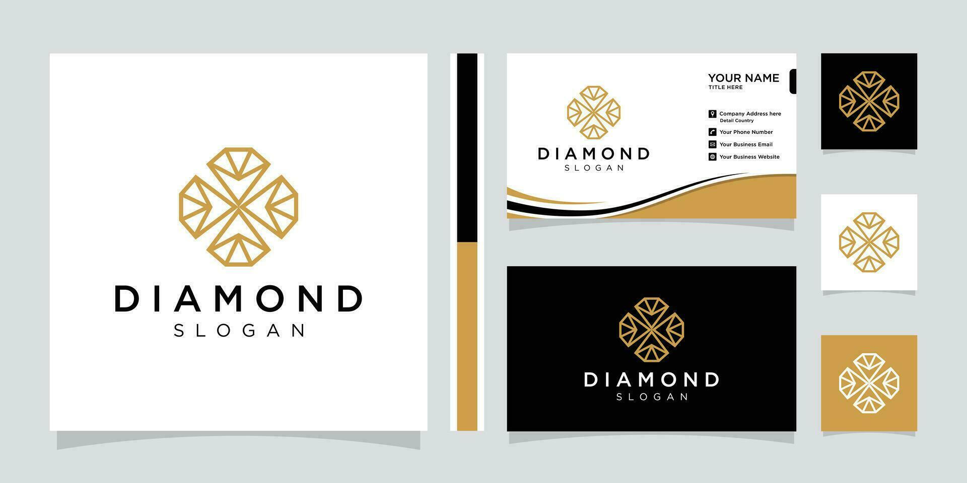 diamant bijoux logo conception vecteur modèle avec affaires carte conception.