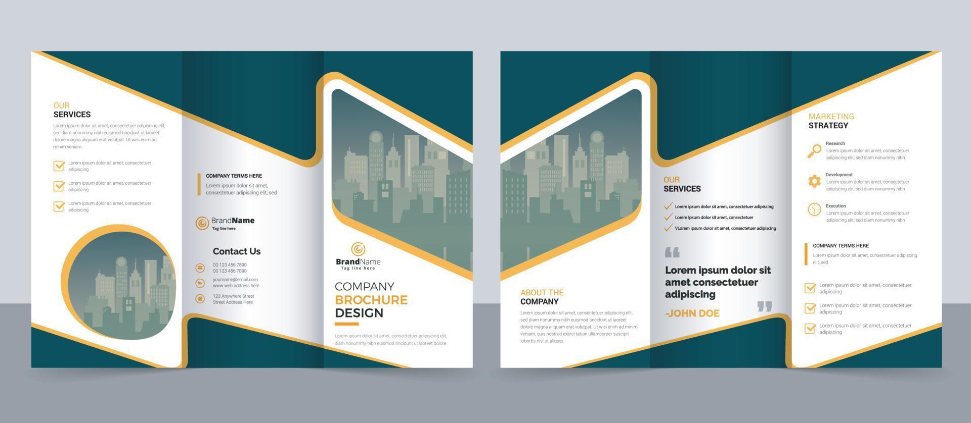 modèle de brochure à trois volets entreprise moderne entreprise créative, mise en page à trois volets, lettre, brochure au format a4 vecteur