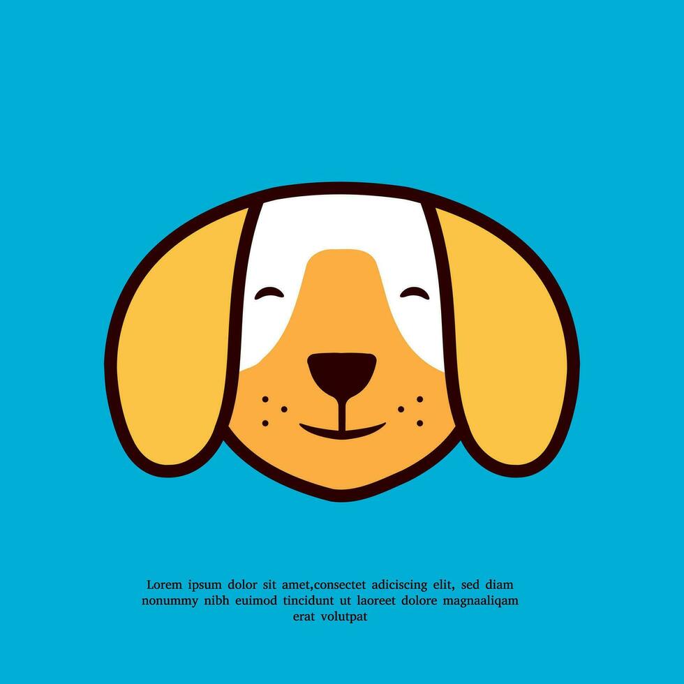 mignonne Jaune chien tête mascotte illustration vecteur