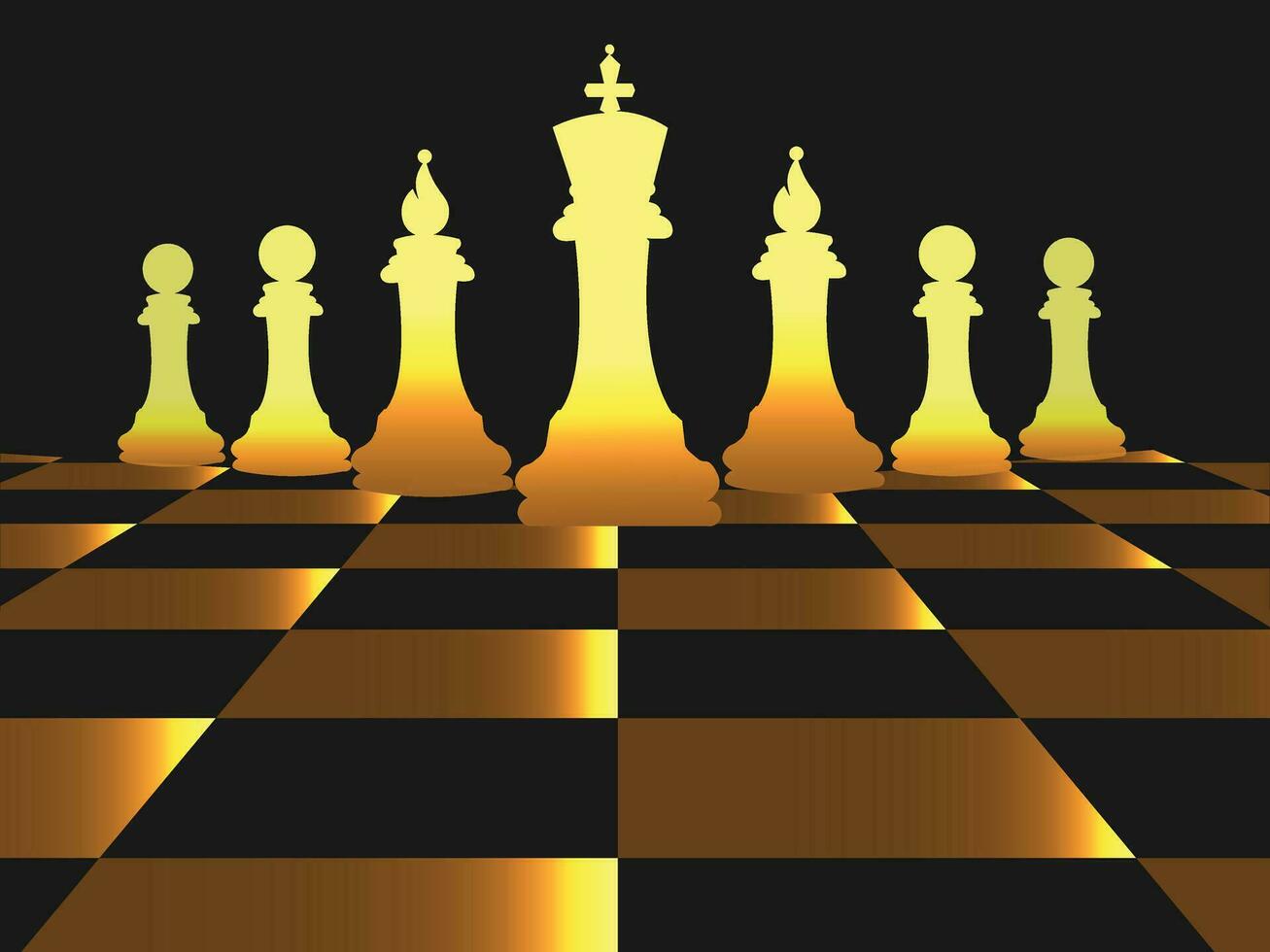 échecs roi, pions sur échecs planche.king avec soudures vecteur