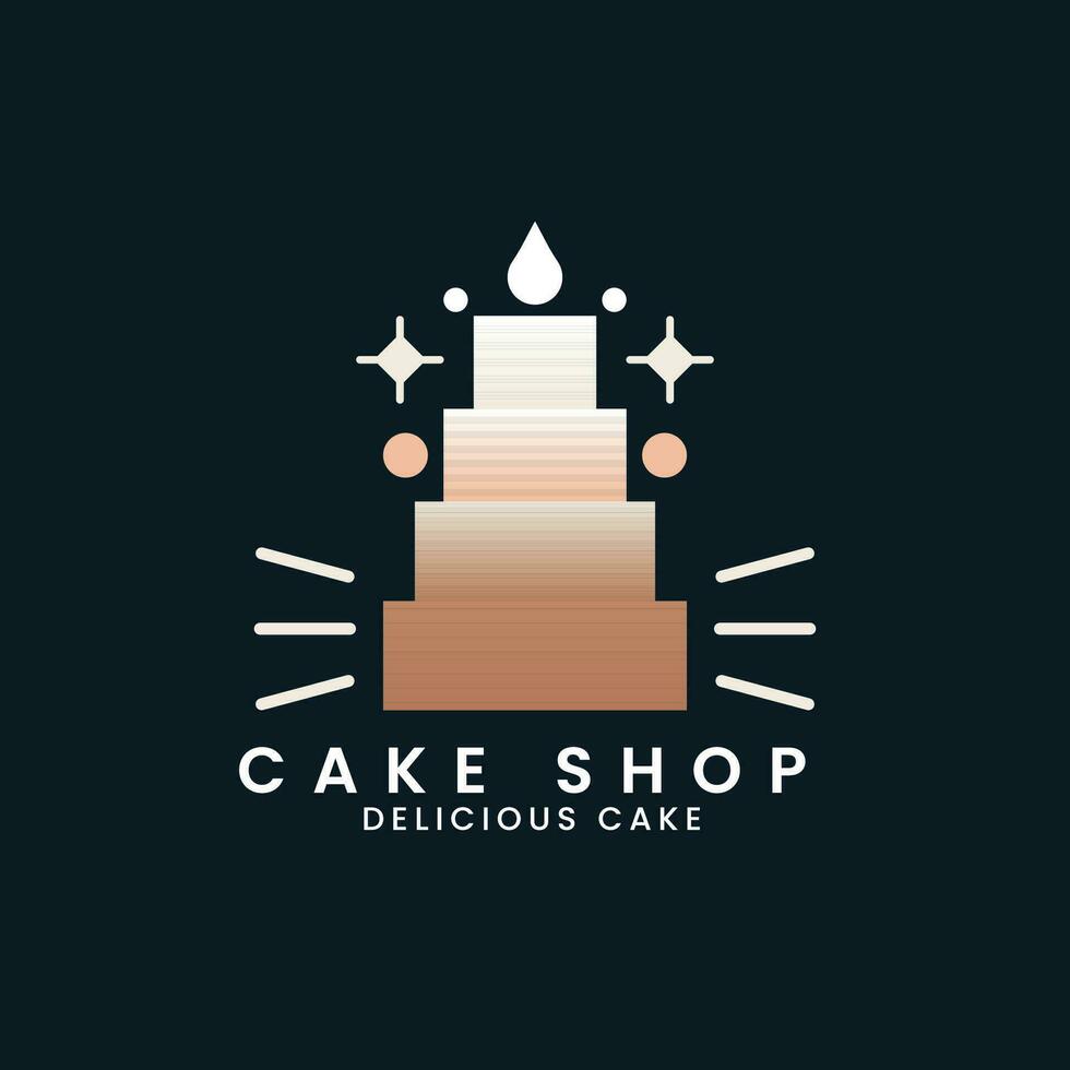 délicieux gâteau concept boulangerie magasin logo conception vecteur