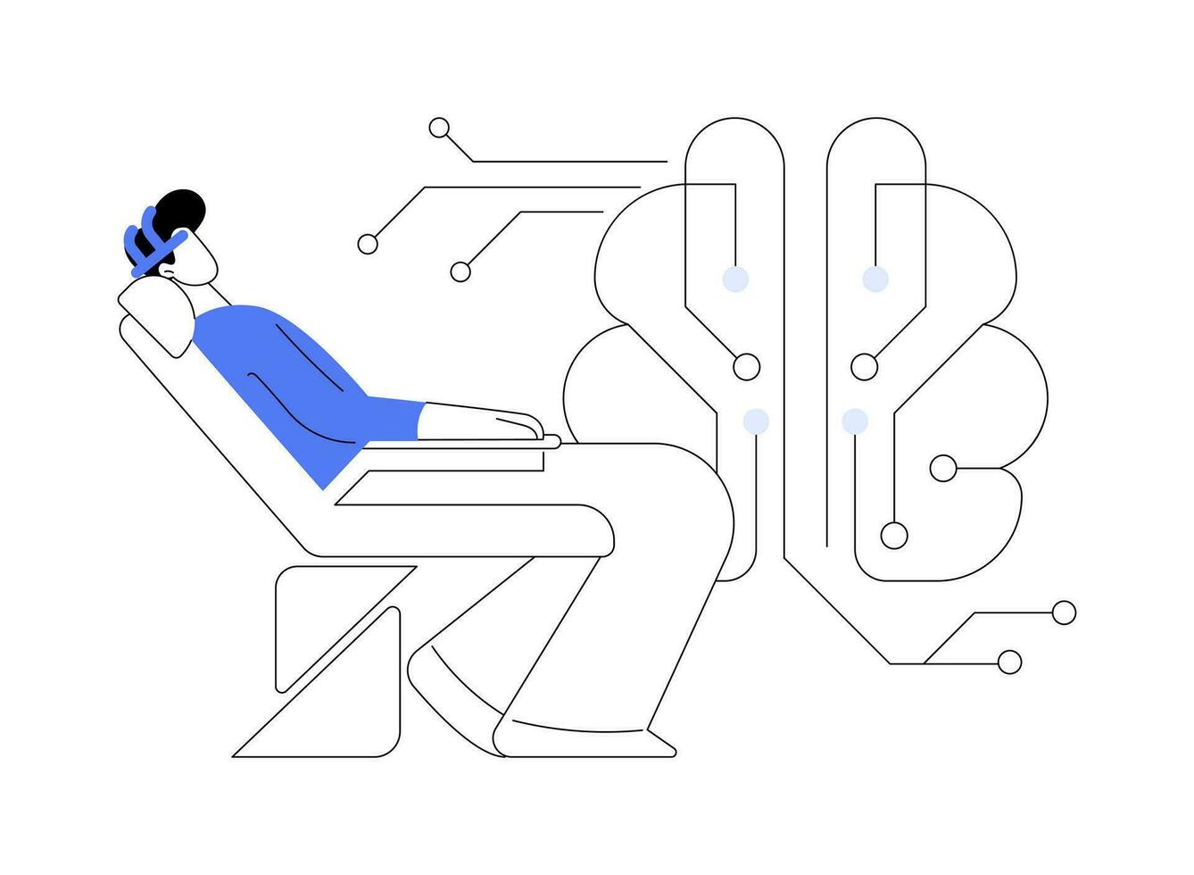 cerveau-ordinateur interface isolé dessin animé vecteur illustrations.