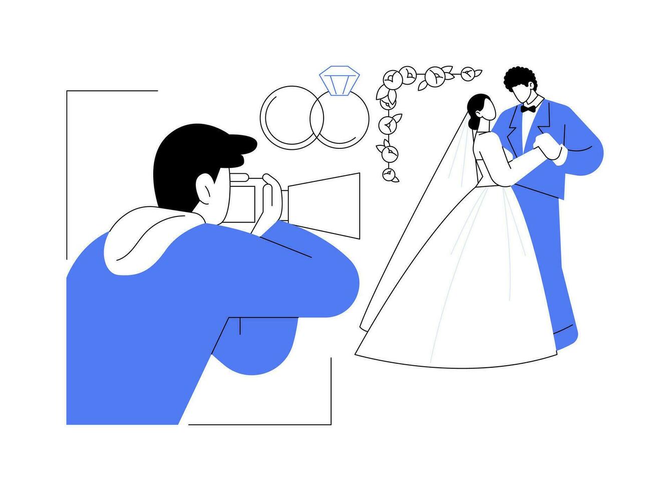 mariage photographe isolé dessin animé vecteur illustrations.