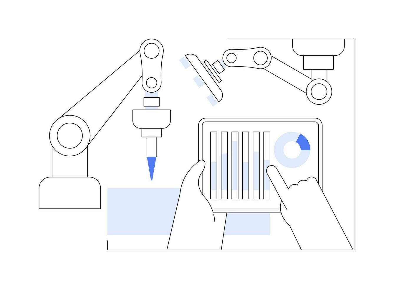 industriel la robotique isolé dessin animé vecteur illustrations.