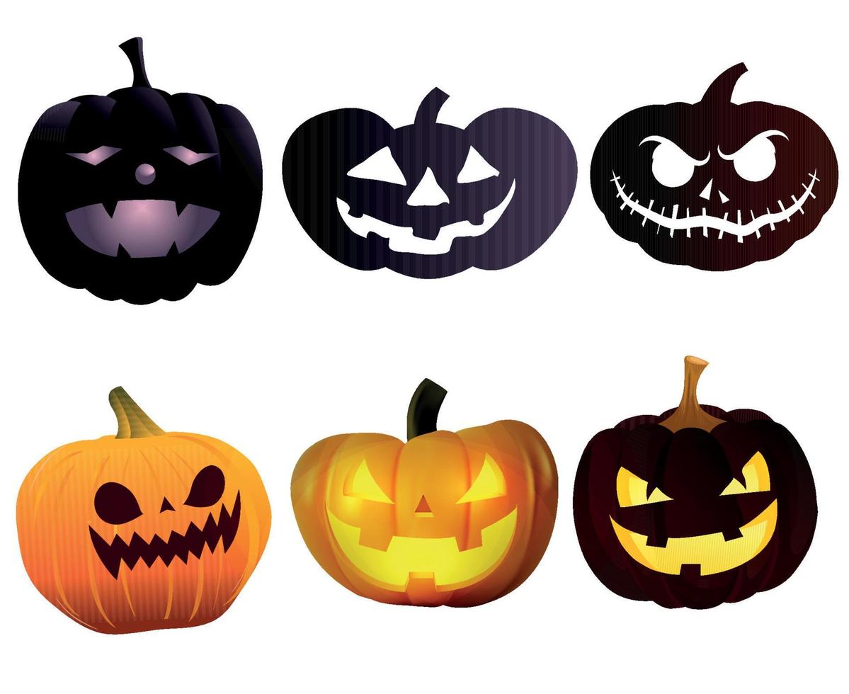 citrouille halloween objets signes symboles vector illustration résumé avec fond blanc