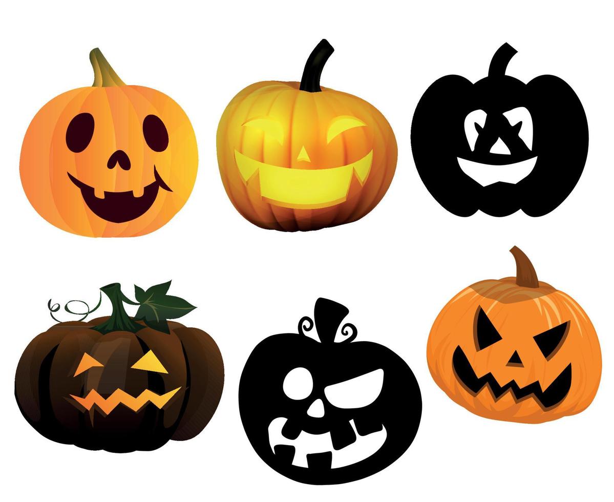 citrouille halloween objets signes symboles vector illustration résumé avec fond blanc