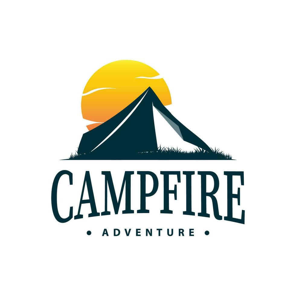 camping logo sauvage forêt conception Extérieur aventure illustration de des arbres et Facile tente vecteur