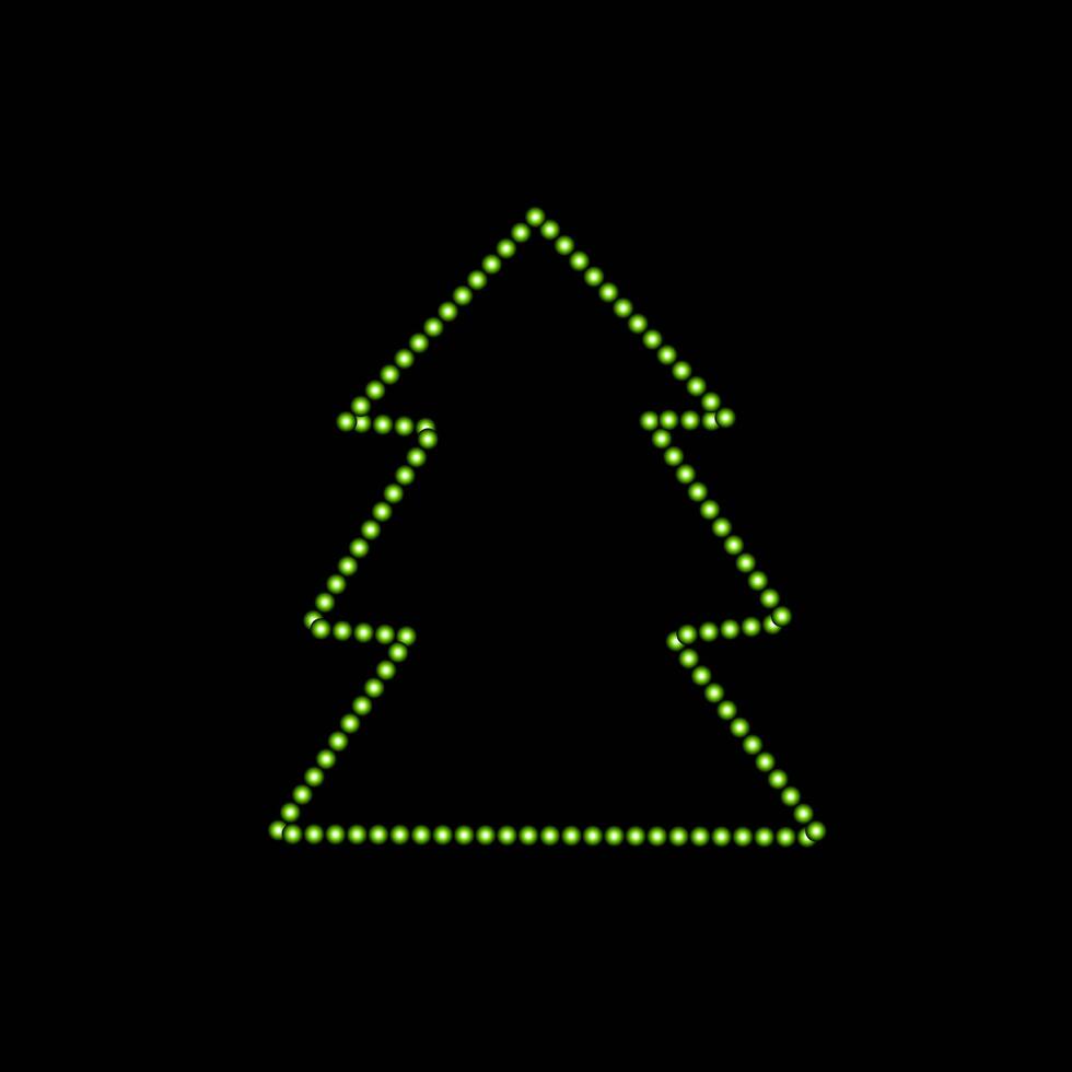 vecteur isolé illustration de Noël arbre avec néon effet.