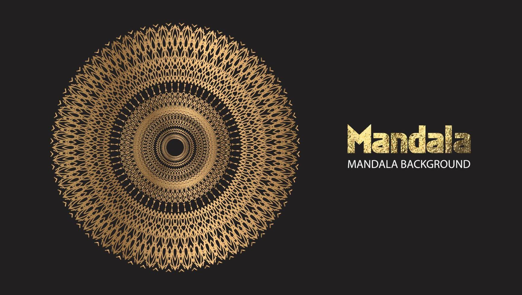 conception de mandala vecteur de mandala rond texte de brosse d'or de conception de luxe.